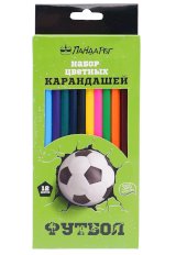 Карандаши цветные ПандаРог Футбол, 12 цветов, деревянные, шестигранные