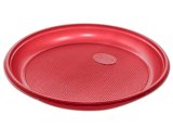 Тарелка пластиковая, диаметр 205 мм, красная PS, 100 штук