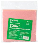 Салфетка хозяйственная Optiline, 30x34 см, вискоза, розовая, 3 штуки в упаковке