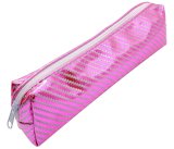 Пенал ПандаРог Блестящая полоса, 210х45х25 мм, розовый, ПВХ