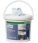 Нетканый материал в ведре-диспенсере Tork Premium, в рулоне 60 метров, безворсовый, голубой, лист 30х16,5 мм