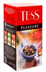 Tess Pleasure, 1,5 г х 25 пакетов, чай пакетированный, черный с добавками