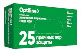 Перчатки латексные HIGH RISK Optiline, размер XL, 13 г, 50 штук