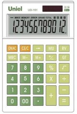 Калькулятор настольный Uniel, 12 разрядов, зеленый