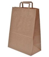 Пакет-сумка с плоскими ручками 32+17х43 см, 80 г/м2, макулатура, крафт, 250 штук