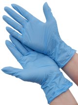 Перчатки нитриловые одноразовые Optiline, голубые, размер M, 200 штук в упаковке