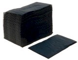 Салфетки бумажные, 33х33 см, 2-слойные, 1/8 сложения, черные, 200 листов в упаковке