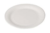 Тарелка бумажная одноразовая, круглая, диаметр 23 см, белая, неламинированная, 100 штук