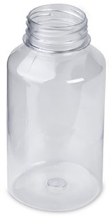 Бутылка без крышки 250 мл, широкое горло 38 мм, прозрачная, 200 штук в полиэтилене