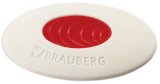 Ластик Brauberg Oval PRO, 40х26х8 мм, овальный, красный пластиковый держатель, 36 штук