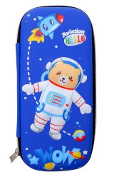 Пенал ПандаРог Мишка-Космонавт, синий, 1 отделение, 220х90х40 мм, ЭВА