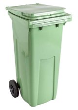 Контейнер для мусора на колесах, 120 литров, пластик, зеленый