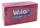 Салфетки бумажные бордовые Wiloo, 2-слойные, 24х24 см, 250 листов в пачке, 9 пачек в упаковке