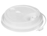 Крышка для стакана с клапаном, диаметр 80 мм, белая матовая, полипропилен, 50 штук