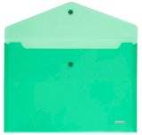 Папка-конверт на кнопке Стамм, А4, 180 мкм, зелёная