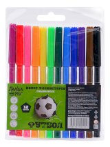 Фломастеры ПандаРог Футбол, 12 цветов, смываемые, в пластиковом блистере