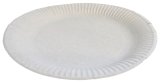 Тарелка бумажная одноразовая, круглая, диаметр 23 см, белая ламинированная, 100 штук