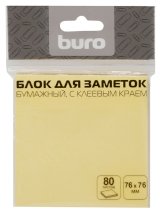 Блок самоклеящийся Buro 76х76 мм, пастельно-желтый, 80 листов