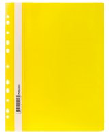 Папка-скоросшиватель пластиковая с перфорацией Brauberg, А4, 140/180 мкм, желтая