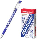Ручка шариковая ErichKrause MaxGlider синяя, манжетка, 0,28 мм, 12 штук
