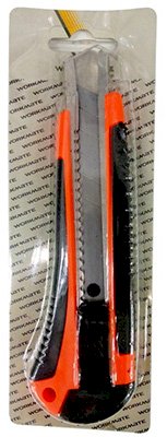 Нож канцелярский большой Workmate, 18 мм, металлические направляющие, автофиксация, резиновые вставки, блистер