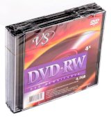 Диск DVD+RW VS 4,7 GB 4x, 5 штук в упаковке