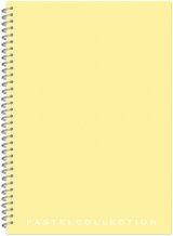 Бизнес-тетрадь Pastel Collection Yellow, A4, 80 листов, пластиковая обложка, на гребне, клетка