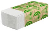 Полотенца бумажные Focus Eco, V-сложения, 1-слойные, 23х23 см, 250 листов, белые, 15 упаковок в мешке