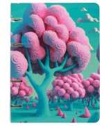Тетрадь на кольцах ПандаРог Розовое Дерево, А5, 80 листов, пластиковая обложка