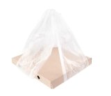 Пакет-майка под коробку для пиццы размером  от 30х30 см до 38х38 см, 32+24х60 см, 14 мкм, белый, ПНД, в упаковке 100 штук, в коробке 1000 штук