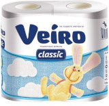 Туалетная бумага Veiro Classic, 2-слойная, белая, 17,5 м, 4 рулона в упаковке