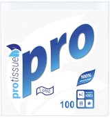Салфетки бумажные PROtissue Premium, 24х24 см, 1-слойные, белые, 100 листов в упаковке