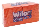 Салфетки бумажные оранжевые Wiloo, 2-слойные, 24х24 см, 250 листов в пачке,  9 пачек в упаковке