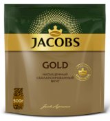 Кофе растворимый Jacobs Gold, пакет 500 г, 6 штук в упаковке