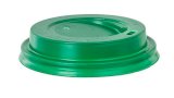 Крышка для стакана, диаметр 90 мм, зеленая, без носика, 100 штук в упаковке