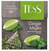 Tess Ginger Mojito, 1,8 г х 20 пакетов, чай пирамидка, зеленый, с добавками