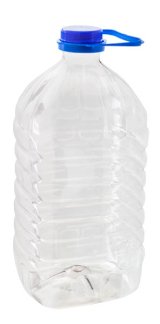Бутылка с крышкой и ручкой, 5 литров, диаметр 48 мм, прозрачная, 35 штук