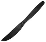 Нож столовый БиоУп, 185 мм, кукурузный крахмал, черный, 50 штук