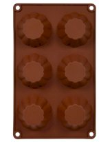 Форма для выпечки Кексы Мини, 6 ячеек, силикон, 20 штук в коробке