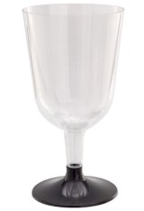 Бокал для вина 200 мл, прозрачный со съемной черной ножкой, полистирол
