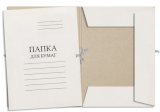Папка с завязками, А4, 240 г/м2, белая, мелованный картон