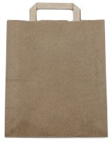 Пакет-сумка с плоскими ручками, 24+14х29 см, 80 г/м2, макулатура, крафт, 360 штук