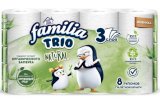 Туалетная бумага Familia Trio Natural, 3-слойная, белая, 8 рулонов в упаковке