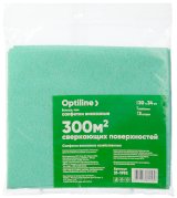 Салфетка вискозная хозяйственная Optiline, 30х34 см, 3 штуки в упаковке, зеленая