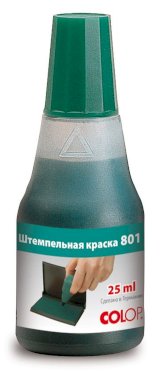 Краска штемпельная Colop 801 зеленая на водно-глицериновой основе 25 мл