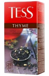 Tess Thyme, 1,5 г х 25 пакетов, чай пакетированный, черный, с добавками