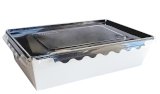 Салатник Оригамо с прозрачной крышкой, 207х127х55 мм, 800 мл, белый с черным дном, 200 штук