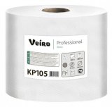 Полотенца бумажные с центральной вытяжкой Veiro Professional Basic KP105, 1-слойные, белые, 300 метров, 6 рулонов в упаковке