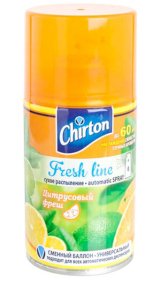 Освежитель воздуха Chirton для диспенсера, 250 мл, сухое распыление, Цитрусовый Фреш