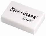 Ластик Brauberg, 26х17х7 мм, прямоугольный, белый